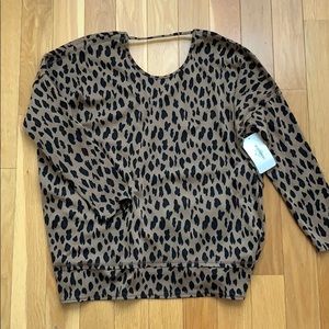 Leopard print blousy sweater